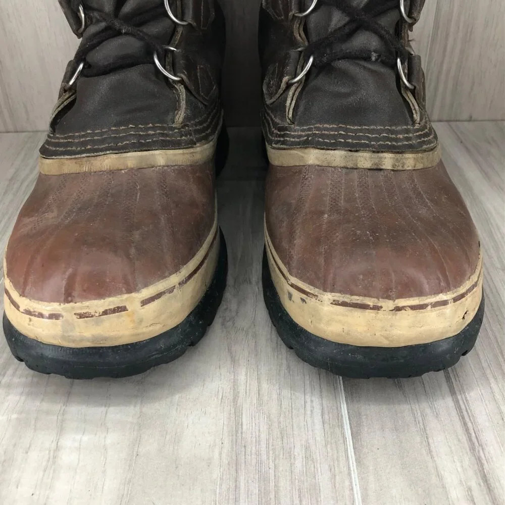 Kaufman Boots Mens 9 Brown Leather Duck Boot Winter Lined Lace Up